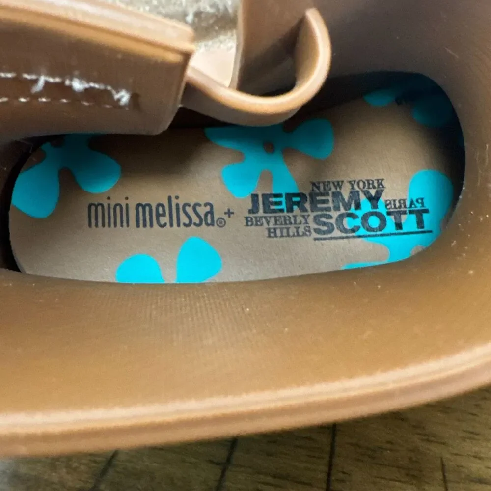 Mini Melissa Jeremy Scott Bear Rain Boots Toddler US 7/8 Brown Rubber Boots